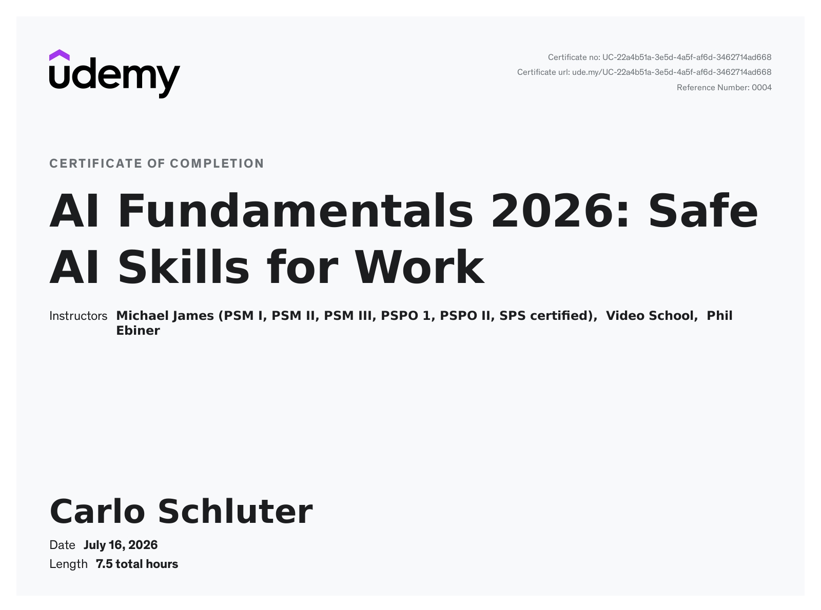 AI Fundamentals 2026 certificate